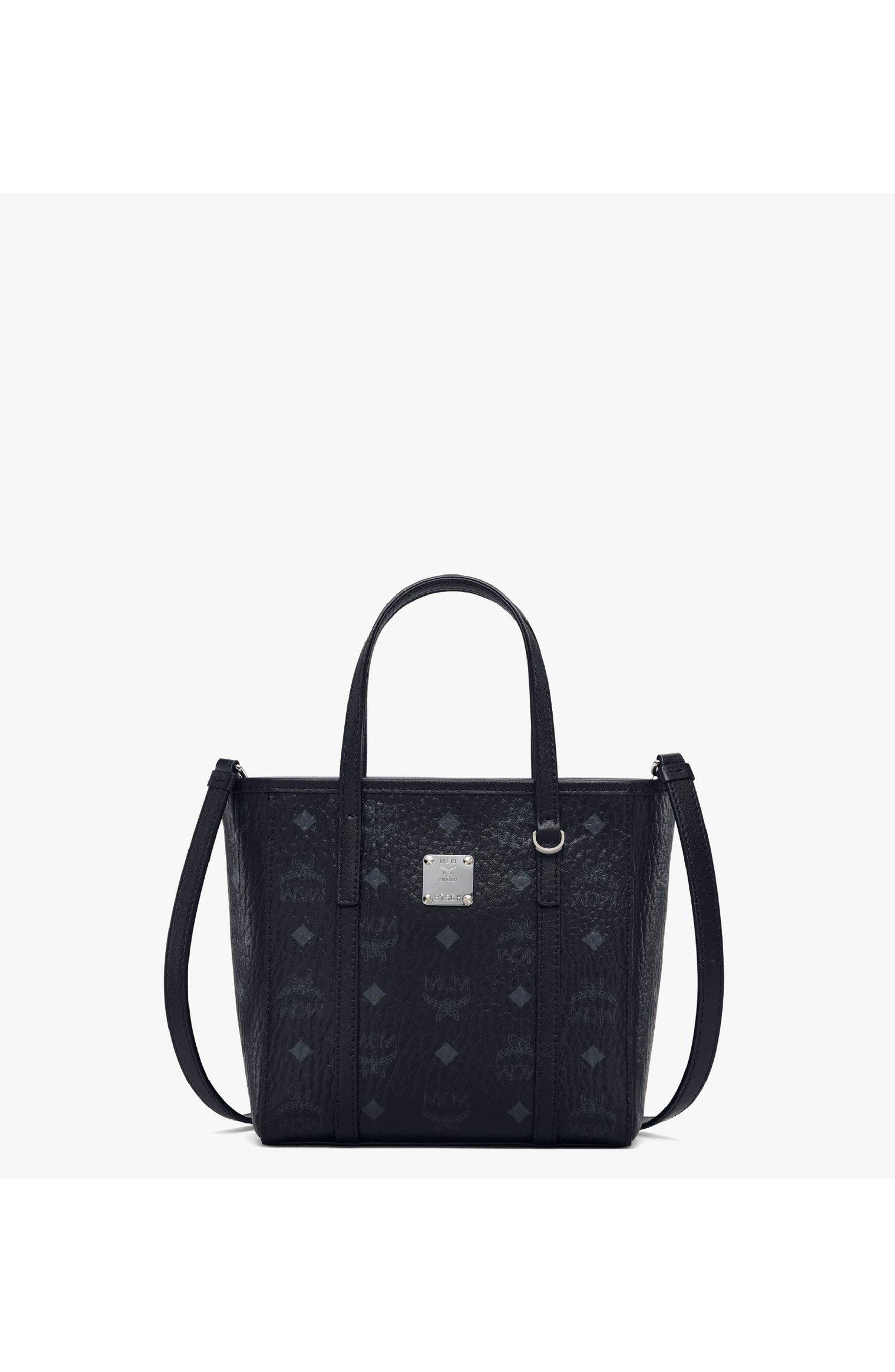 MCM X-Mini Toni Top-Zip Shopper in Visetos, Main, color, Black