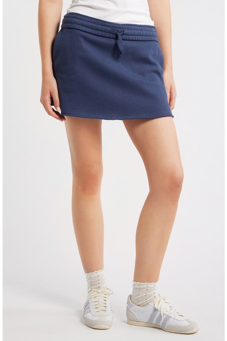 Cotton Blend Fleece Miniskort, Main, color, NAVY INDIGO