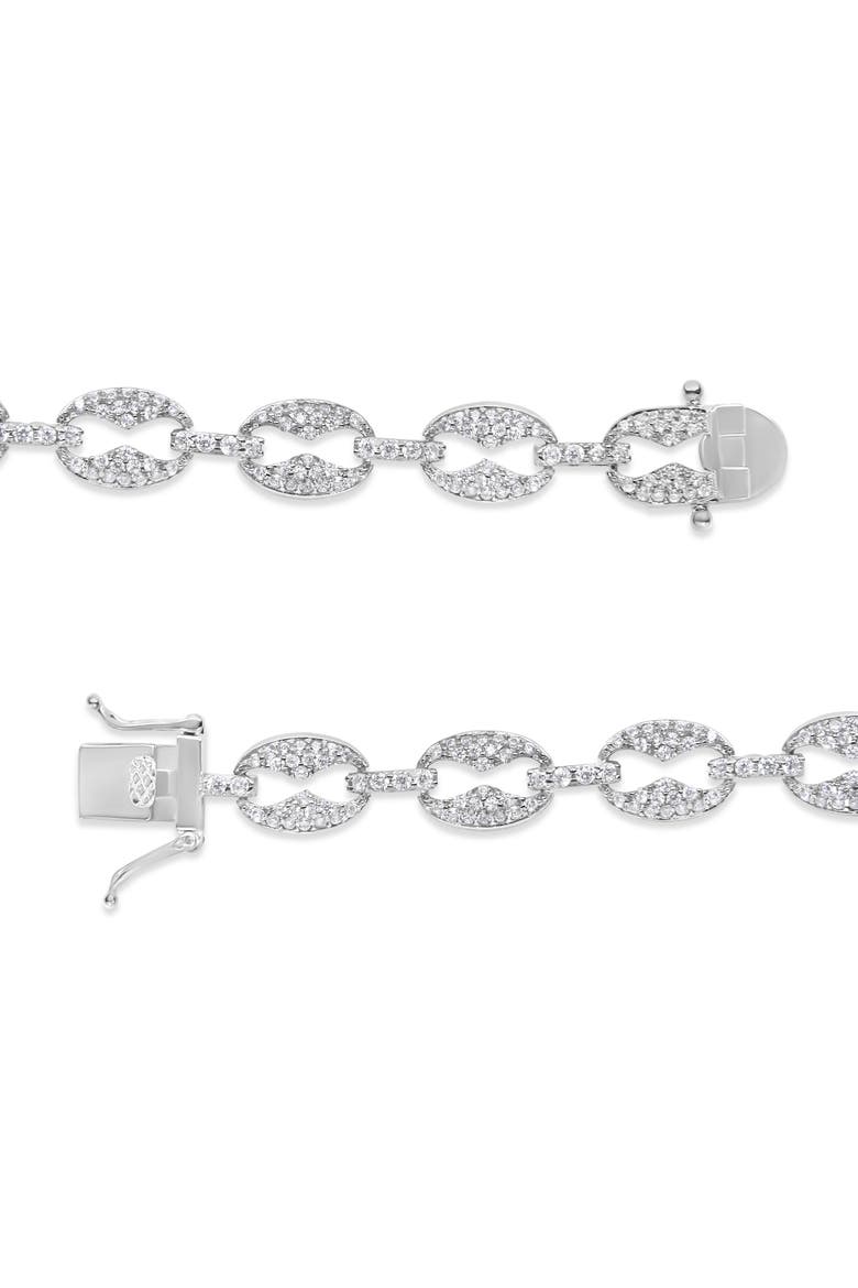 14K White Gold 1 1/2 Cttw Round Diamond Set Link Bracelet, Alternate, color, White