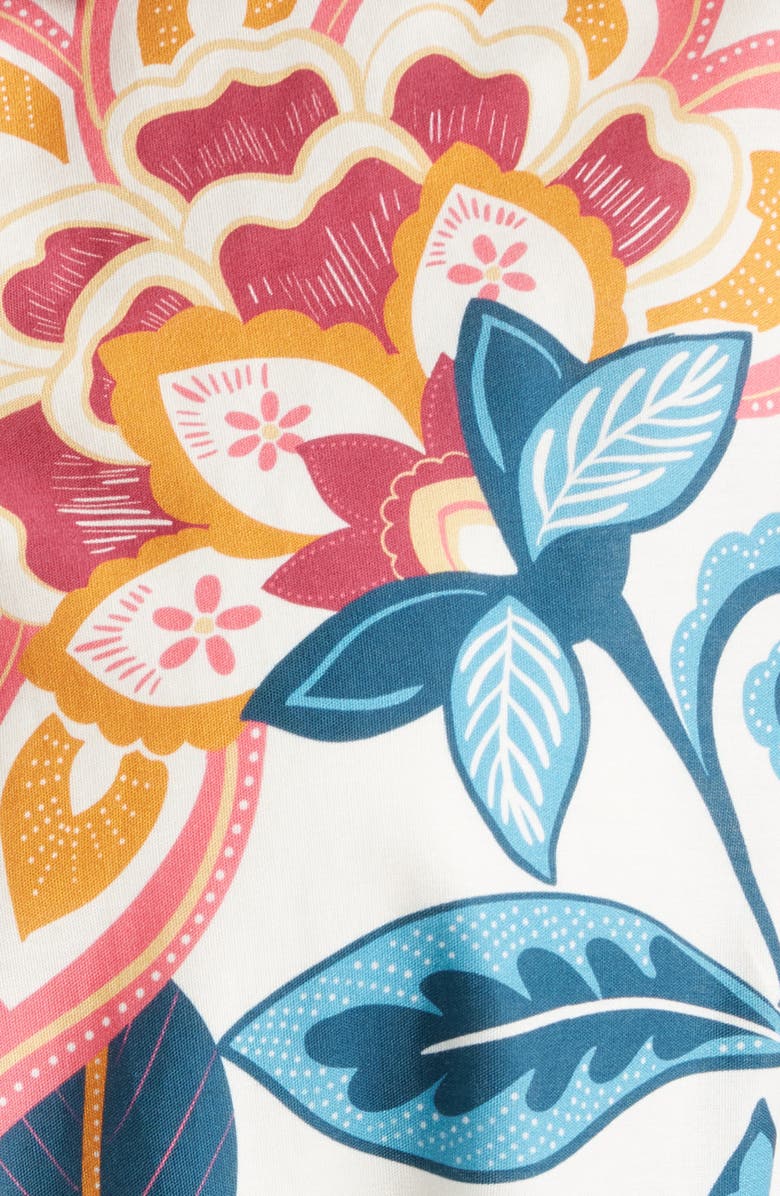 Julia Jordan Print Puff Sleeve Ruffle Hem Shirtdress, Alternate, color, Ivory Multi