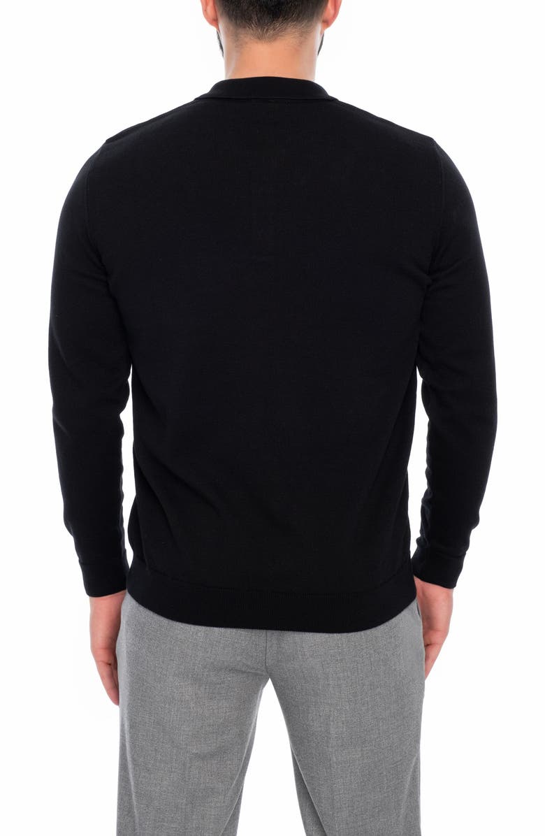 VELLAPAIS Long Sleeve Polo, Alternate, color, Black