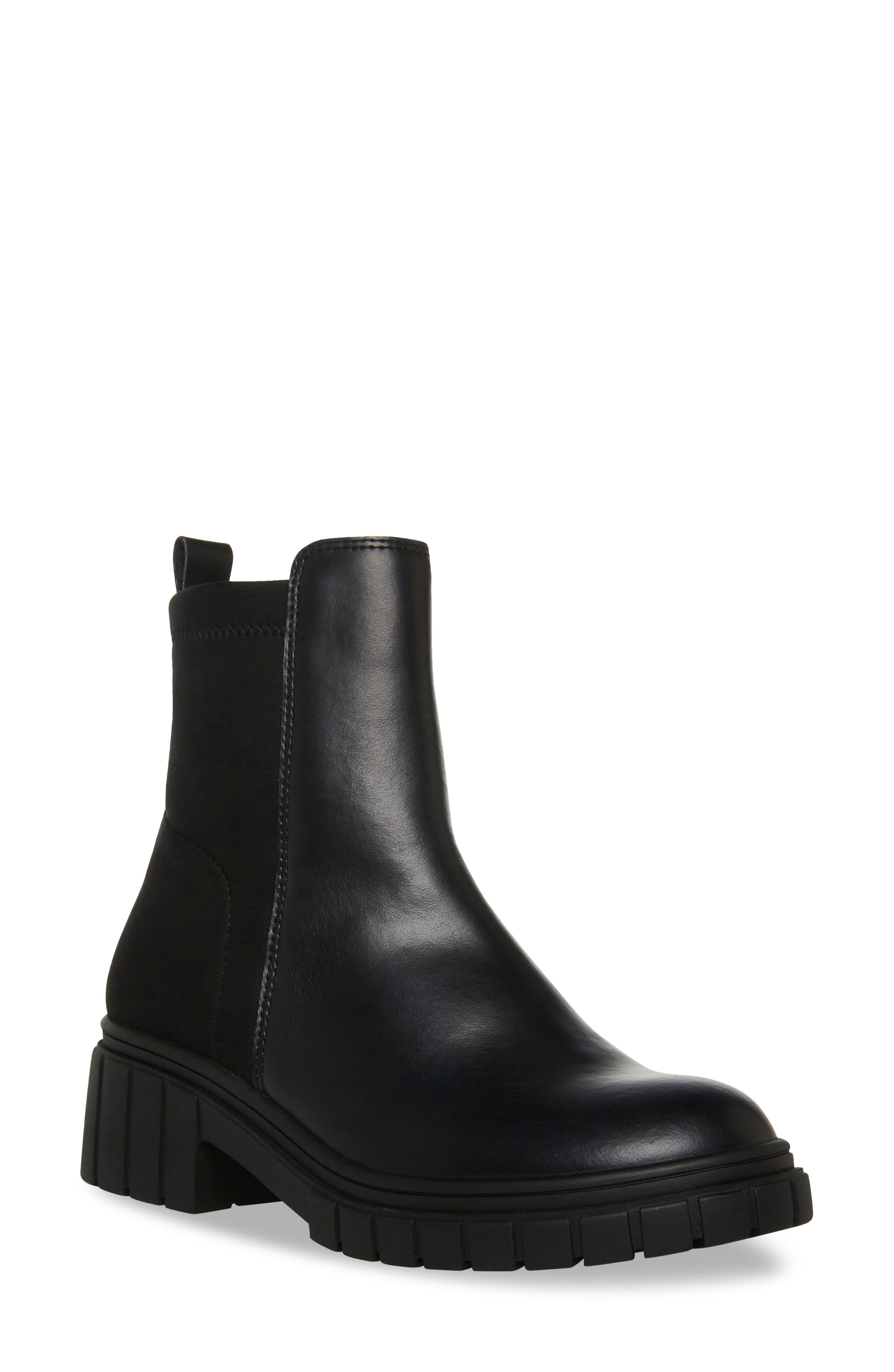 Prestly Waterproof Leather Bootie, Main, color, BLACK LEAT