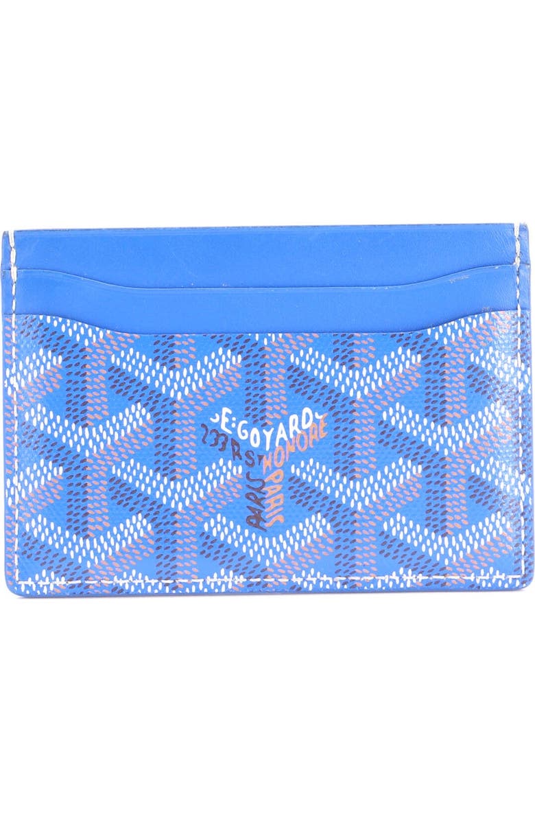 Pre-Owned Goyard Saint Sulpice Card Holder Coated Canvas, Main, color, Blue