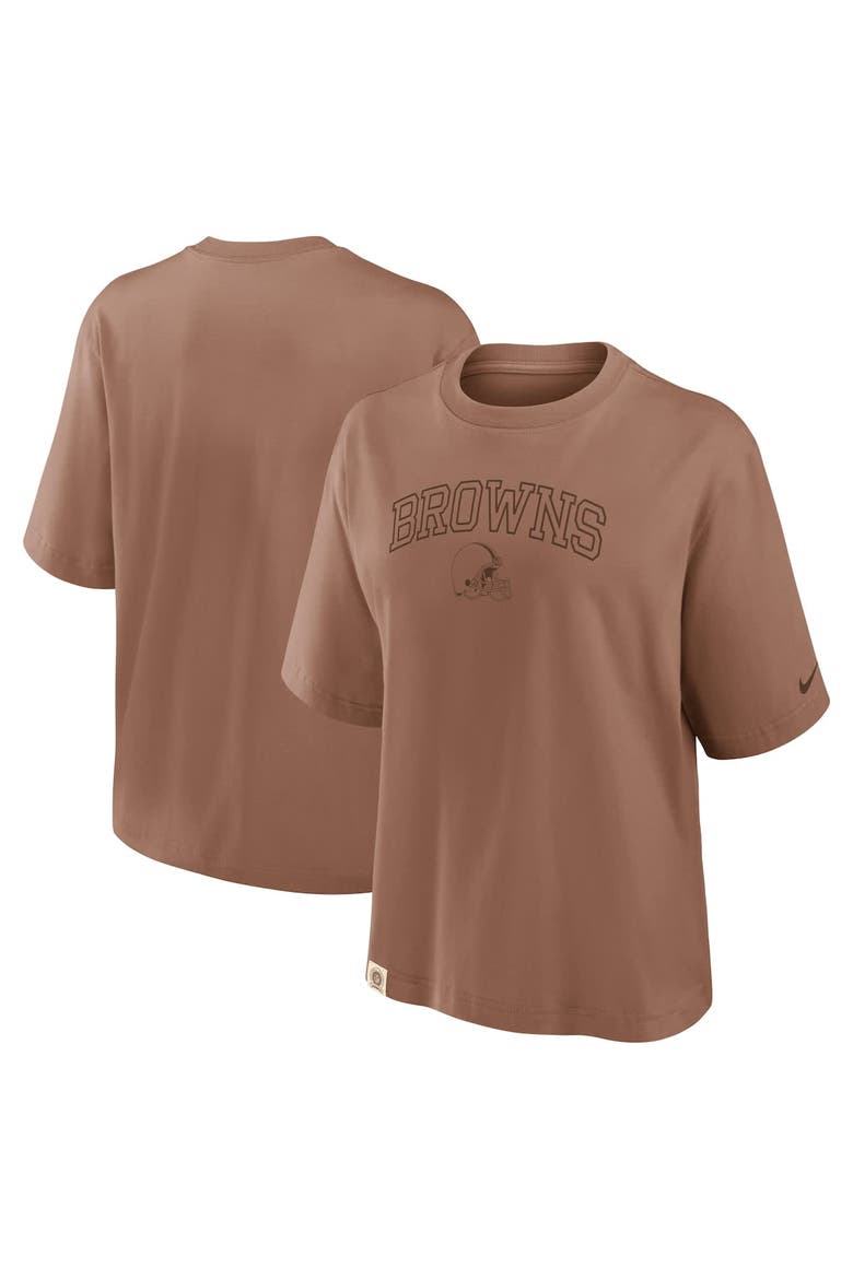Women's Nike Brown Cleveland Browns Glory Arch Boxy T-Shirt, Main, color, Brown