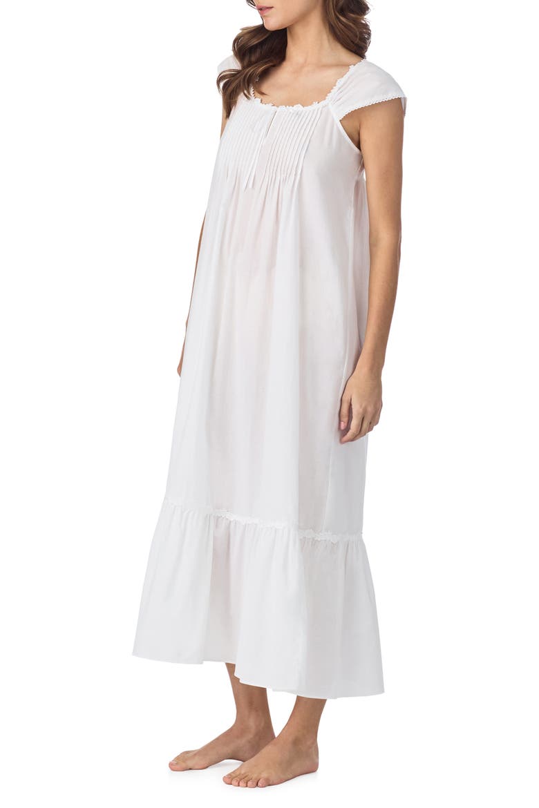 Sleeveless Cotton Ballet Nightgown, Alternate, color, WHITE