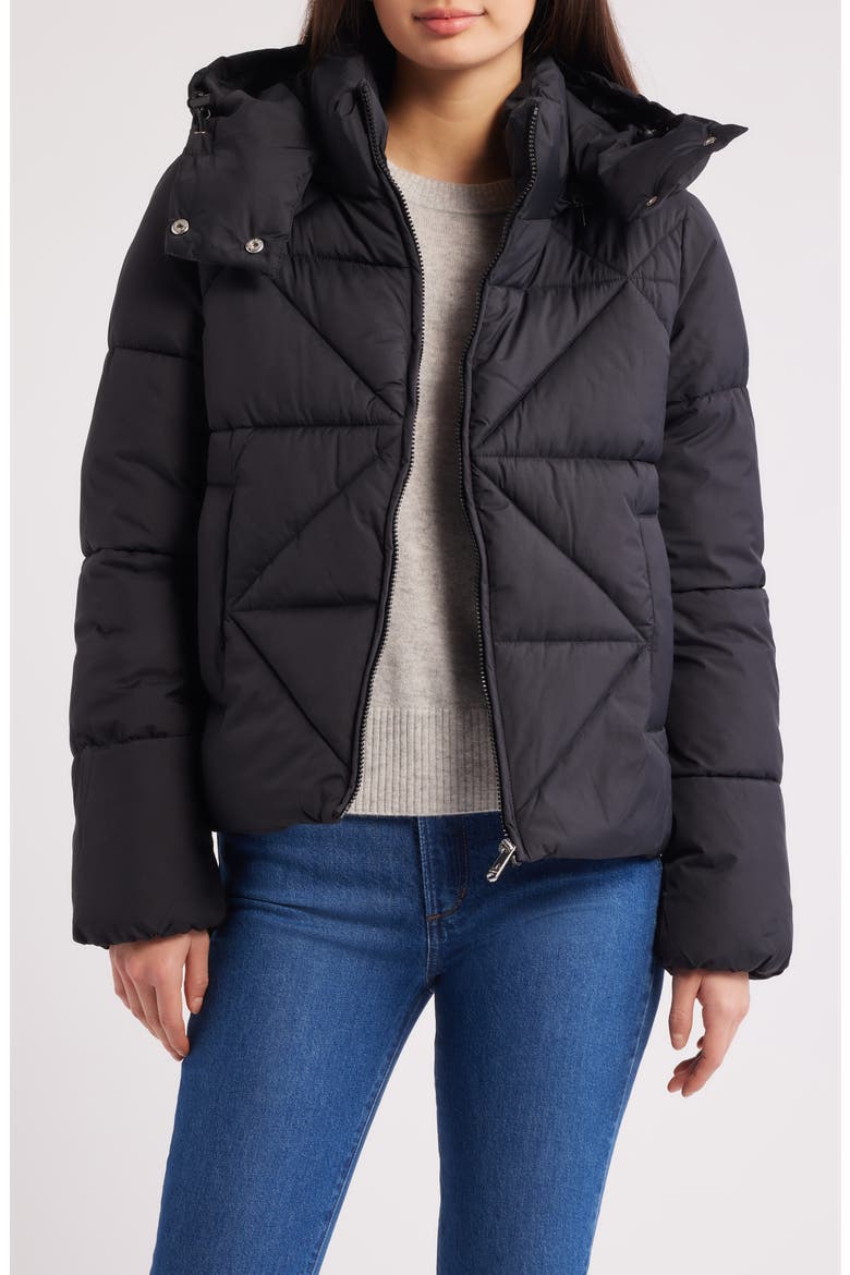 Cropped Puffer Jacket, Main, color, BLACK