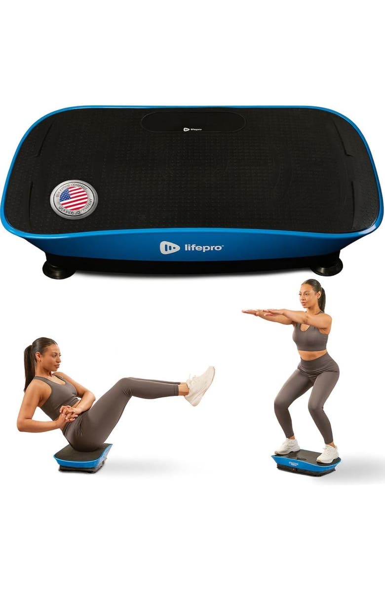 Lifepro Cosmoplate Shake Vibration Plate Exercise Machine Full Body Platform for Muscle Toning and Flexibility, Main, color, Blue