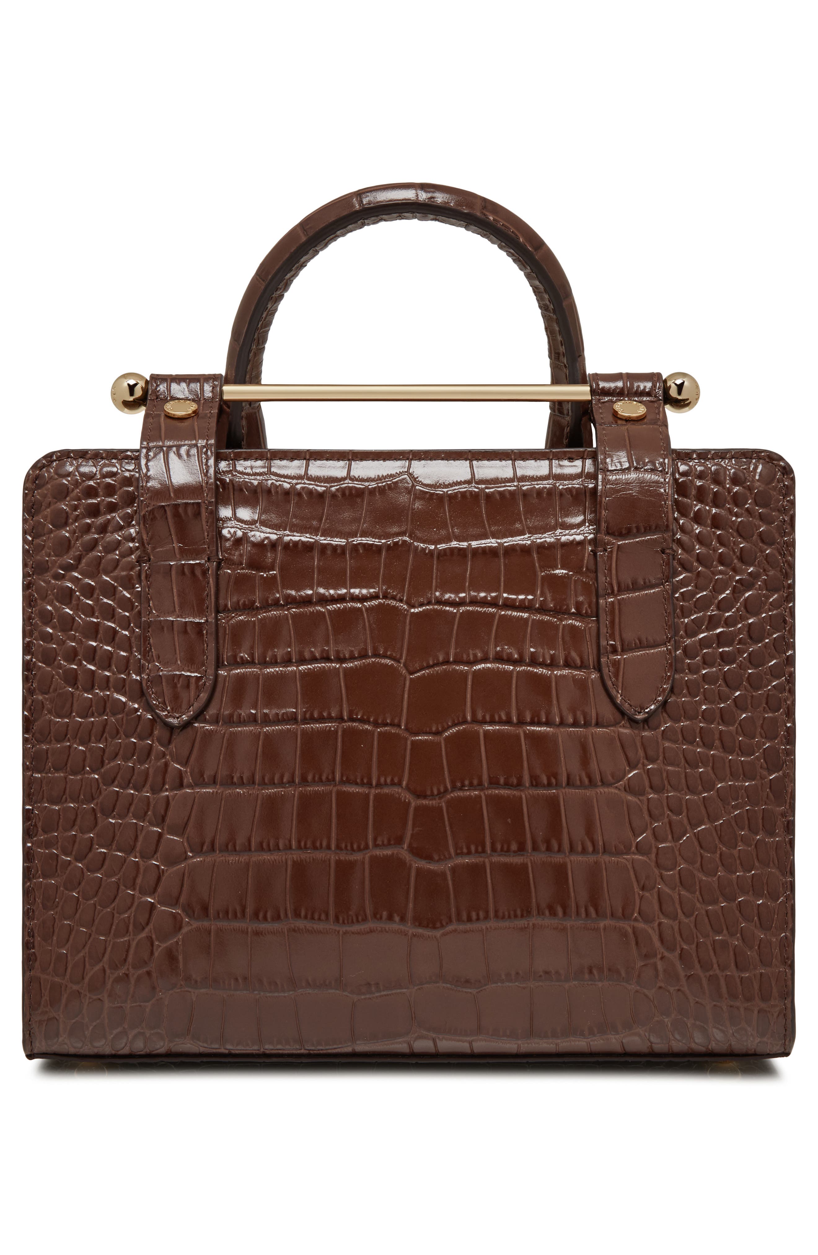 Strathberry Mini Croc Embossed Leather Tote, Alternate, color, 