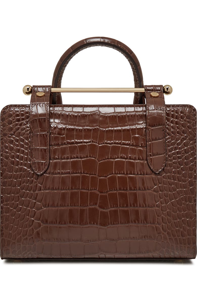 Strathberry Mini Croc Embossed Leather Tote, Alternate, color,
