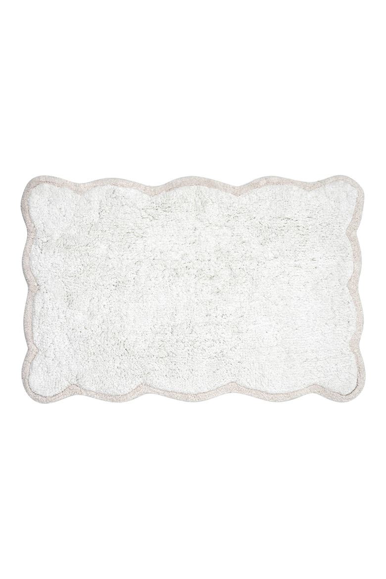 Scalloped Cotton Bath Rug, Main, color, WHITE
