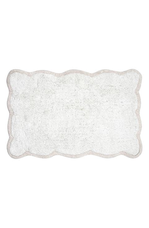 Scalloped Cotton Bath Rug