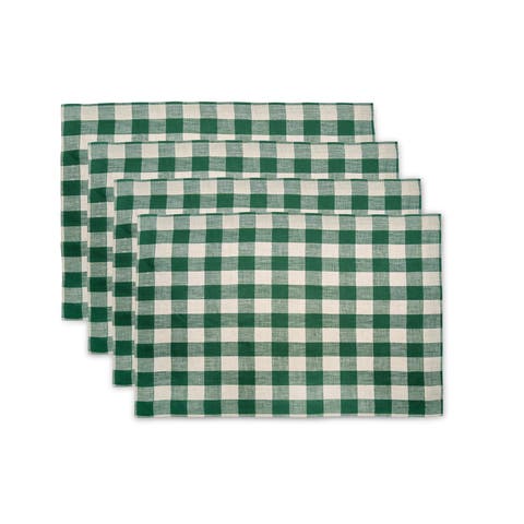 Linen Placemats - Morgan Check, 14" x 19" Inch