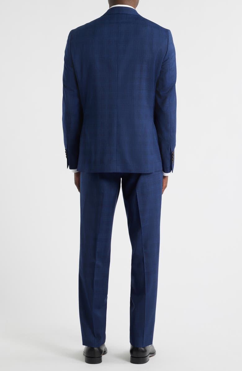 Jack Victor Esprit Contemporary Fit Navy Plaid Wool Suit, Alternate, color, Navy