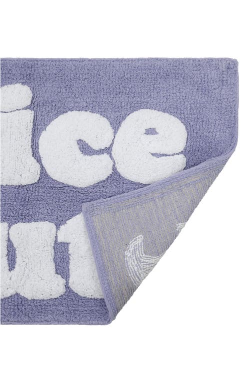 Jessica Simpson Cotton Bath Rug In Lavender/white