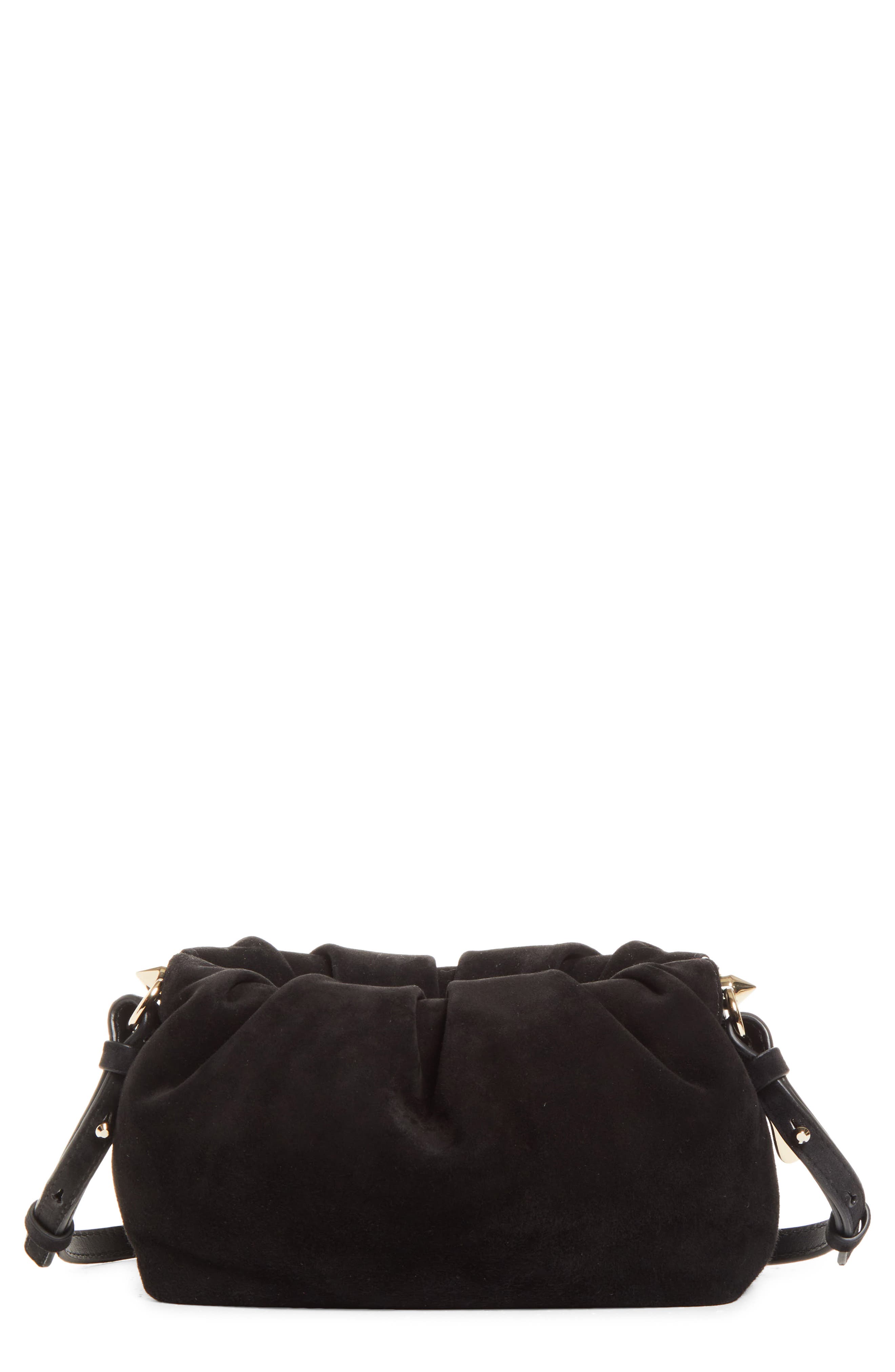 Mini Eva Suede Crossbody Bag, Main, color, BK01 BLACK