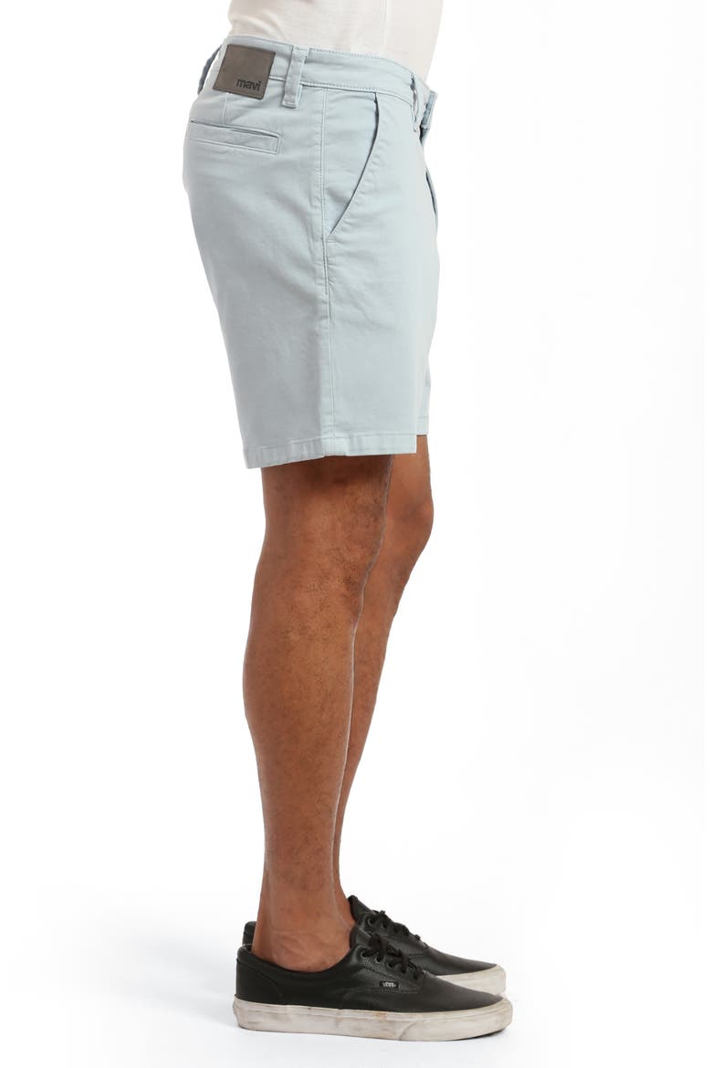 Nate Stretch Twill Flat Front Chino Shorts, Alternate, color, CELESTIAL BLUE TWILL