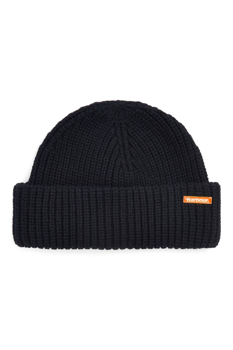 Mosely Cotton & Wool Blend Beanie, Main, color, BLACK