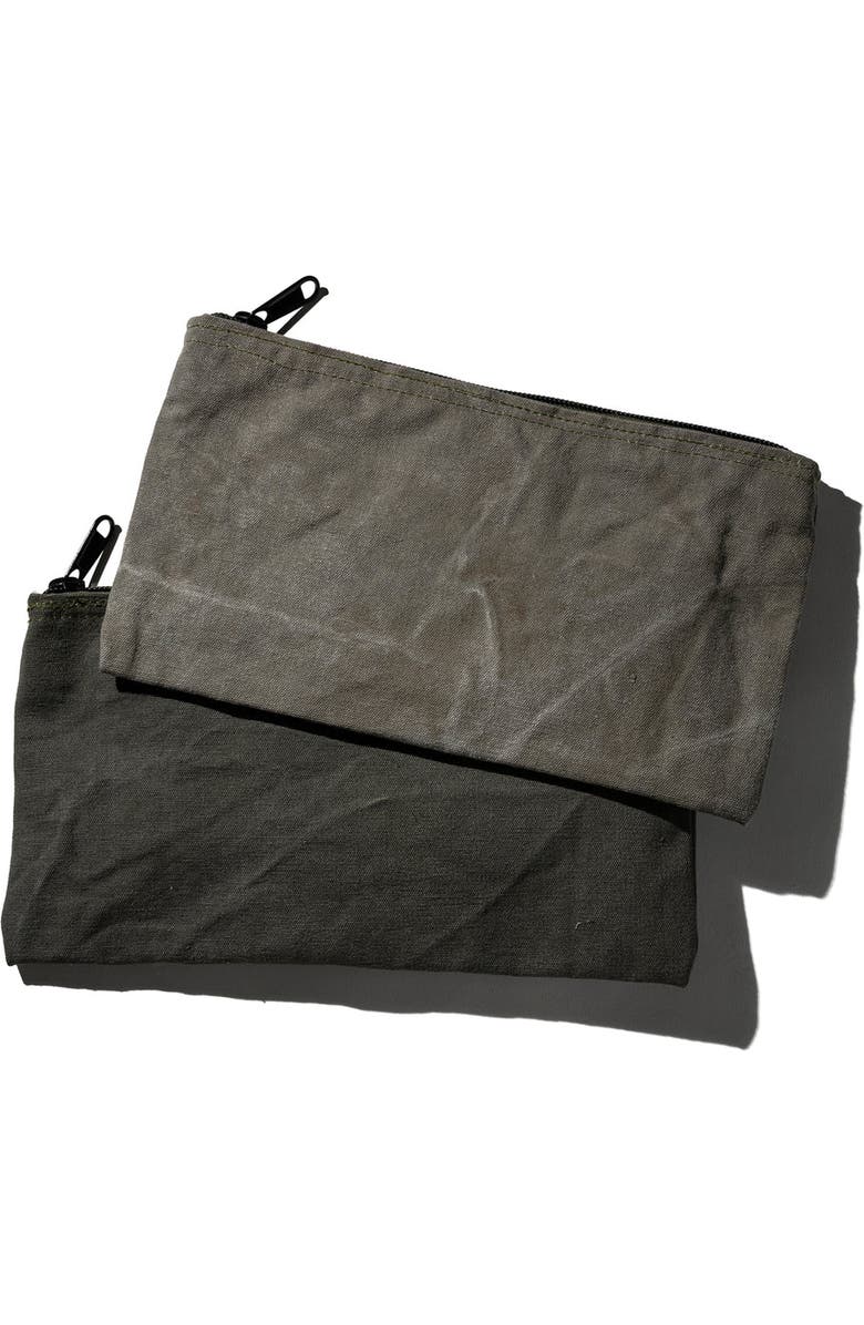 PUEBCO Vintage Tent Fabric Pouch, Alternate, color, Neon Green