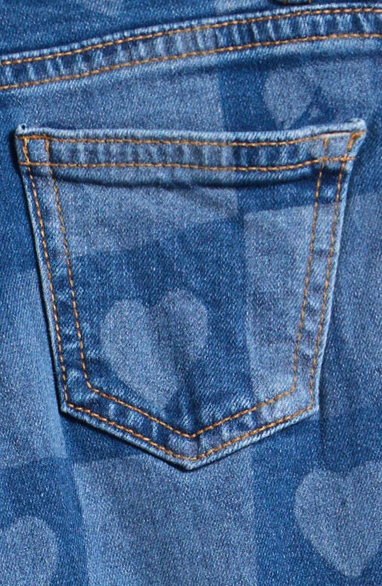 Mini Boden Kids' Heart Print Wide Leg Jeans, Alternate, color, Heart Checkerboard Denim