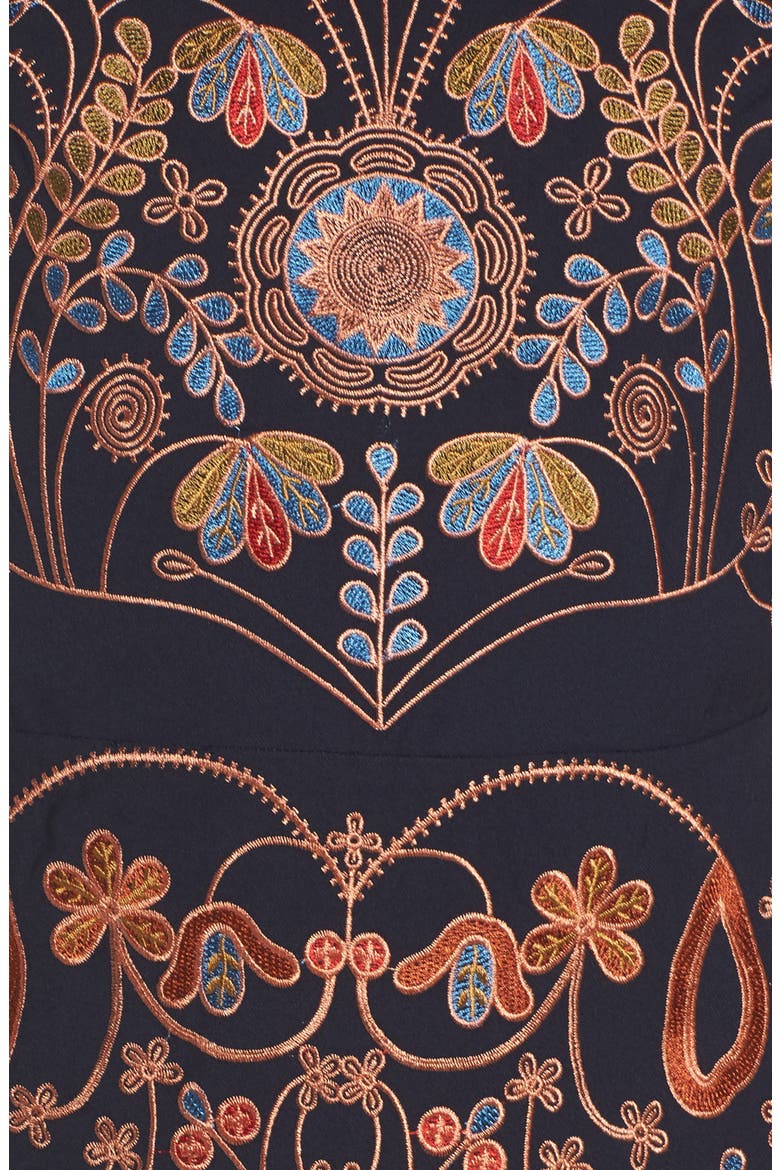 Hadiya Embroidered A-Line Dress, Alternate, color, HADIYA MULTI