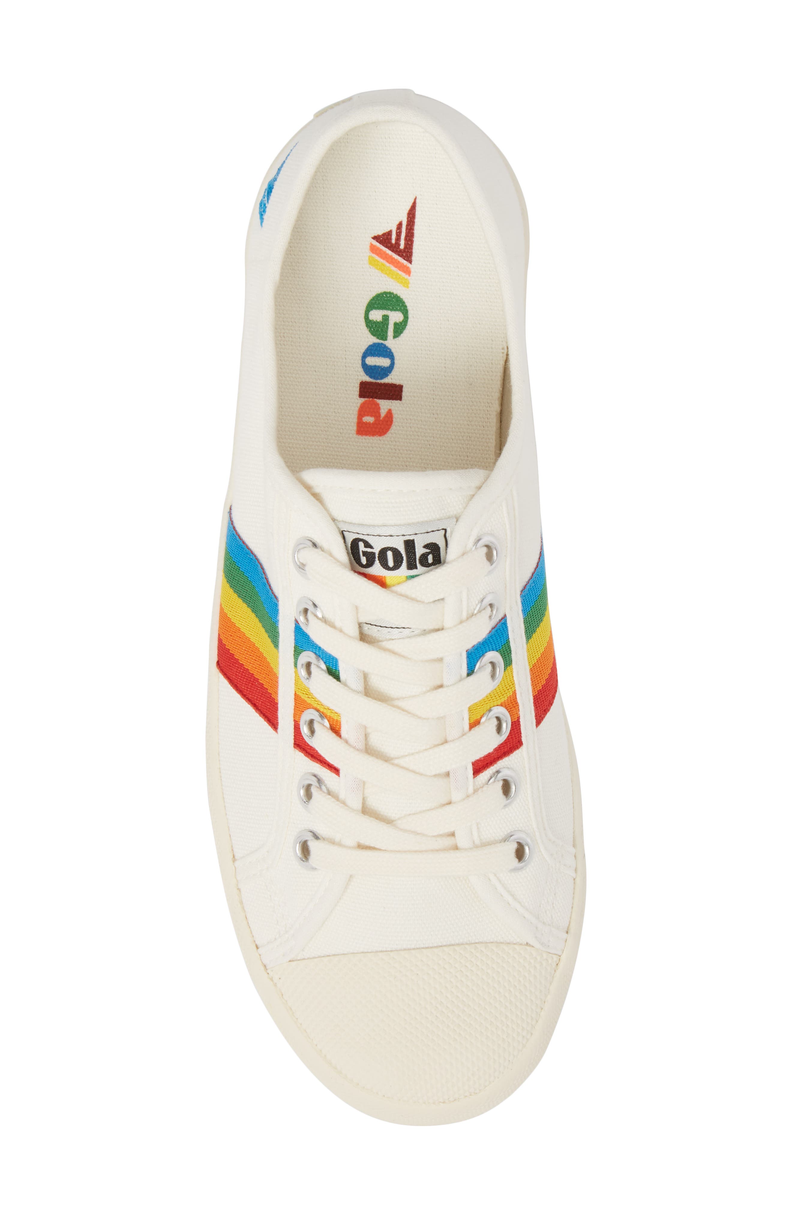 Gola Coaster Rainbow Striped Sneaker, Alternate, color, Off White/ Multi Canvas