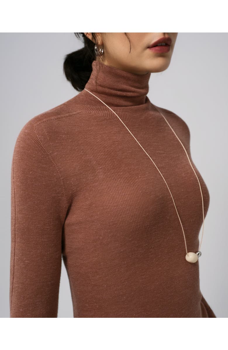 JUANA Ossa Knitted Hemp Turtleneck, Alternate, color, Brown