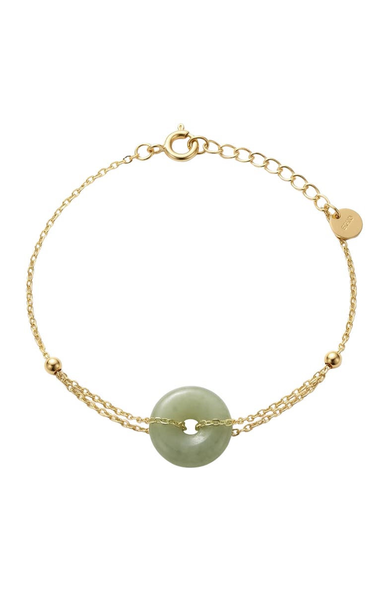 seree Coin Green jade gold bracelet, Main, color, Light Green