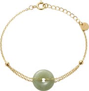 seree Coin Green jade gold bracelet