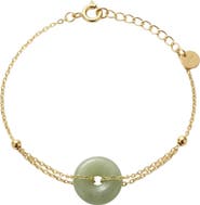 seree Coin Green jade gold bracelet