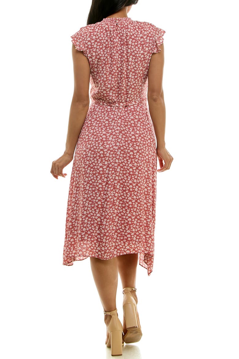 Floral Cap Sleeve Shift Dress, Alternate, color, SOFT RED