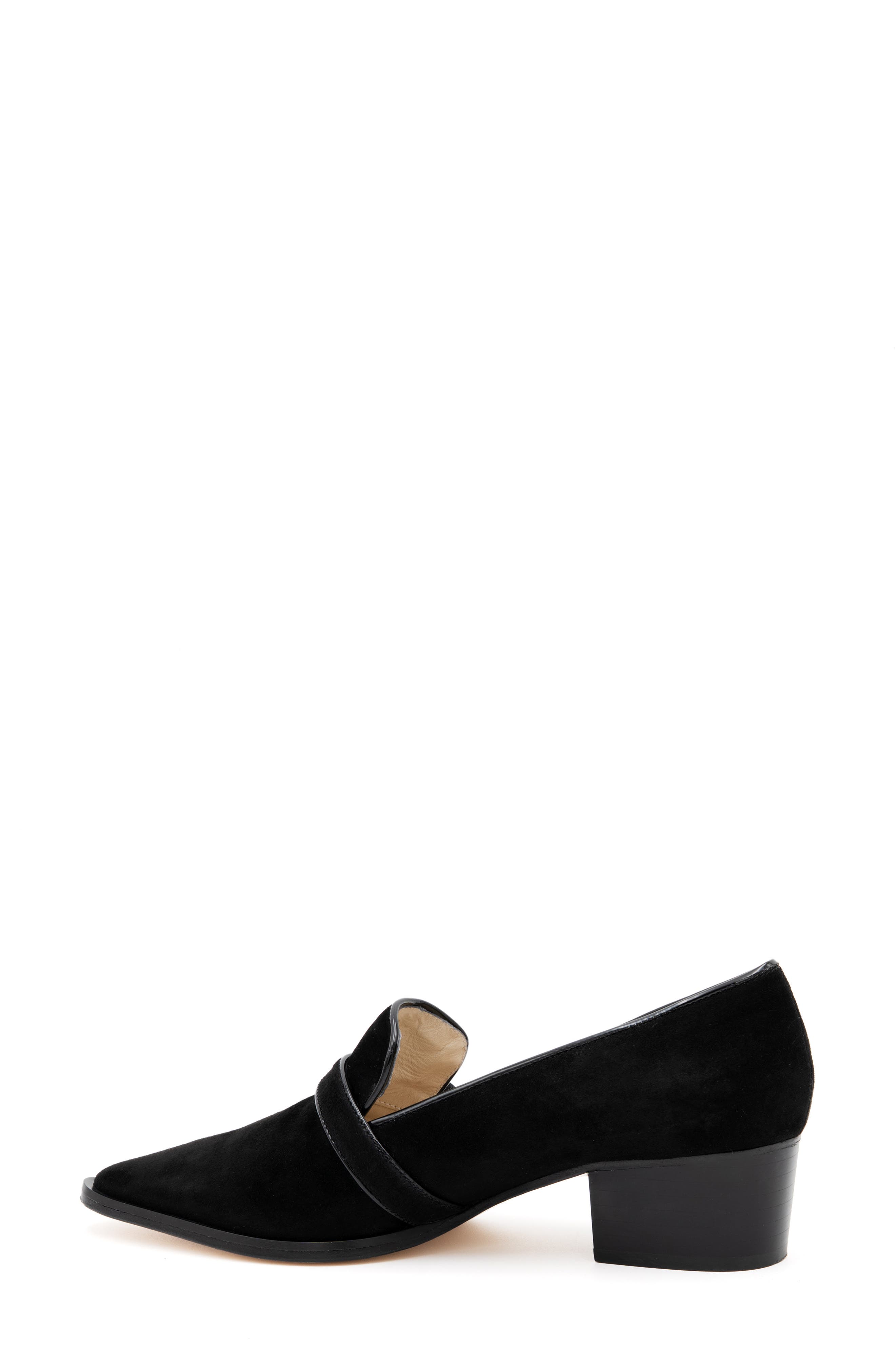 Amalfi by Rangoni Publio Pointed Toe Loafer Pump, Alternate, color, Black Cashmere Black Vernice