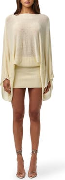 Naked Wardrobe Drape Sleeve Knit Minidress