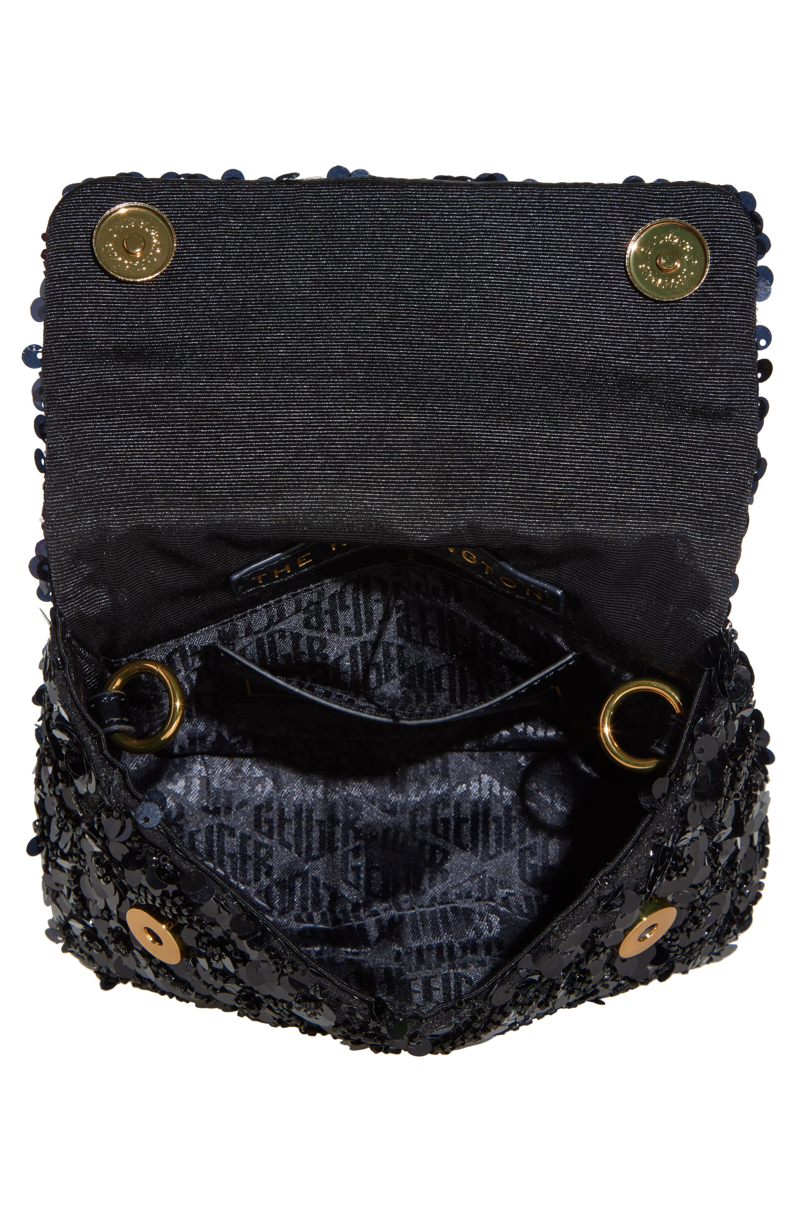 Kurt Geiger London Mini Kensington Sequin Top Handle Bag, Alternate, color, Charcoal