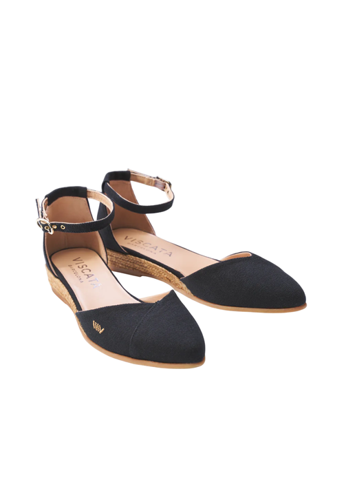 Viscata Montroig Canvas Espadrille Flats In Black