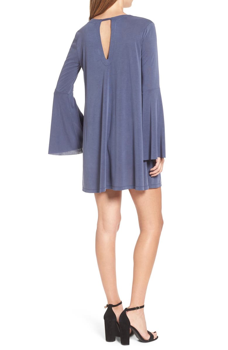 All in Favor Bell Sleeve V-Neck Knit Dress, Alternate, color,