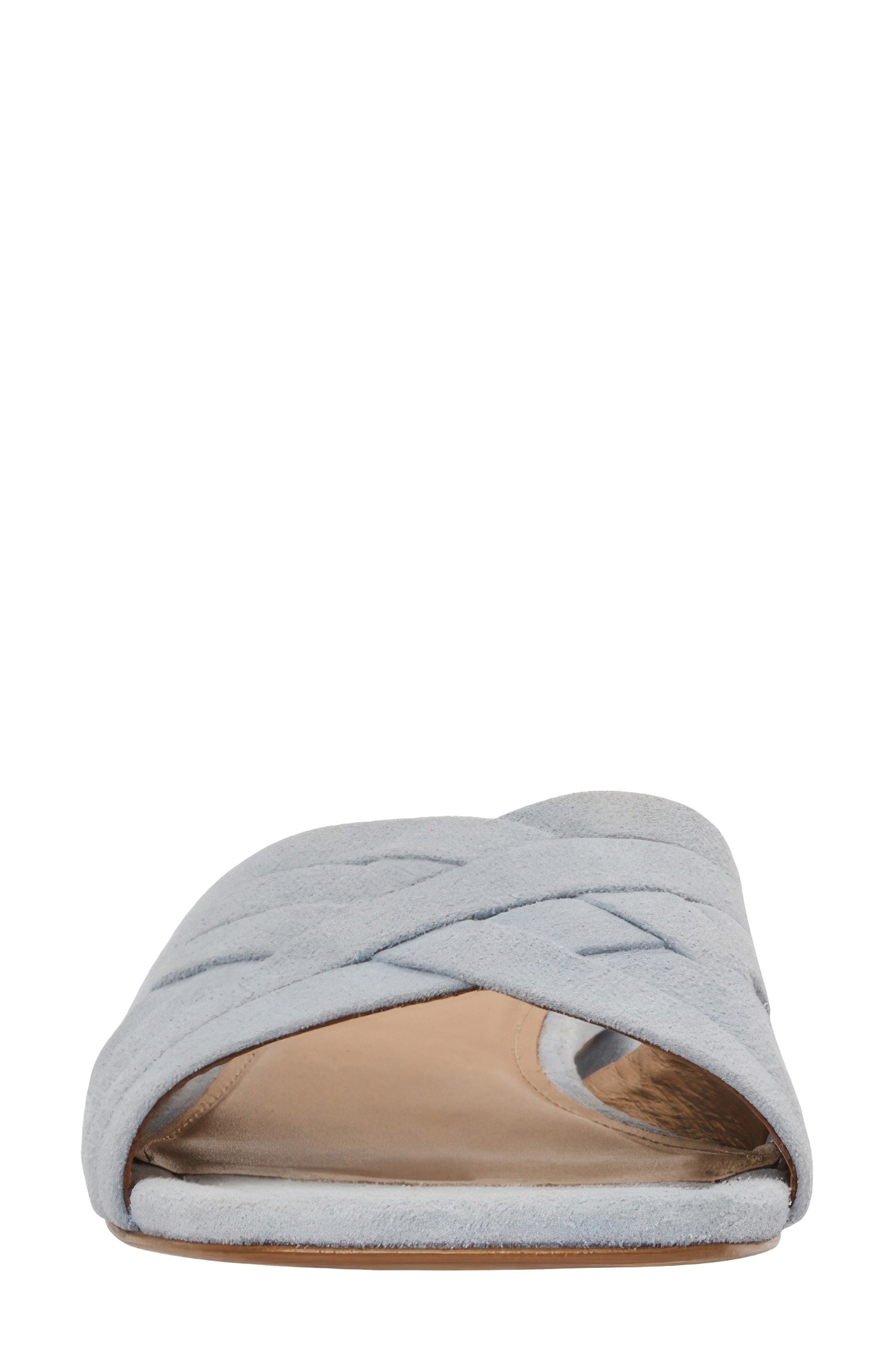 André Assous Jordan Slide Sandal, Alternate, color, Sky Blue Suede