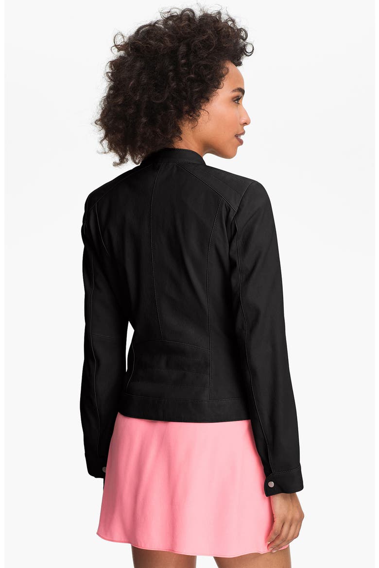 Leather Moto Jacket, Alternate, color, BLACK