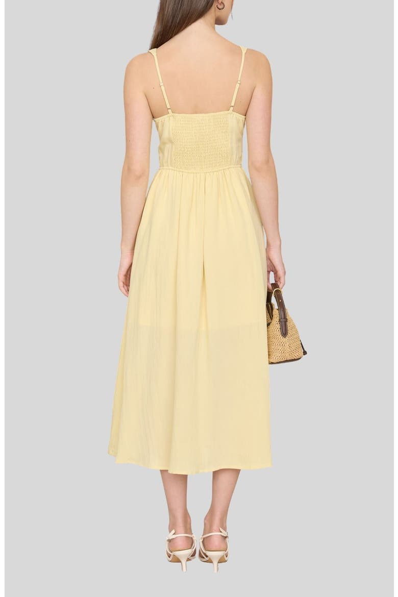 Bow Fit & Flare Midi Sundress, Alternate, color, YELLOW