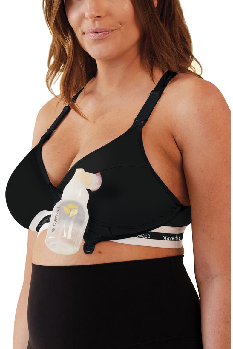 Original Full Cup Pumping & Nursing Bra, Alternate, color, BLACK