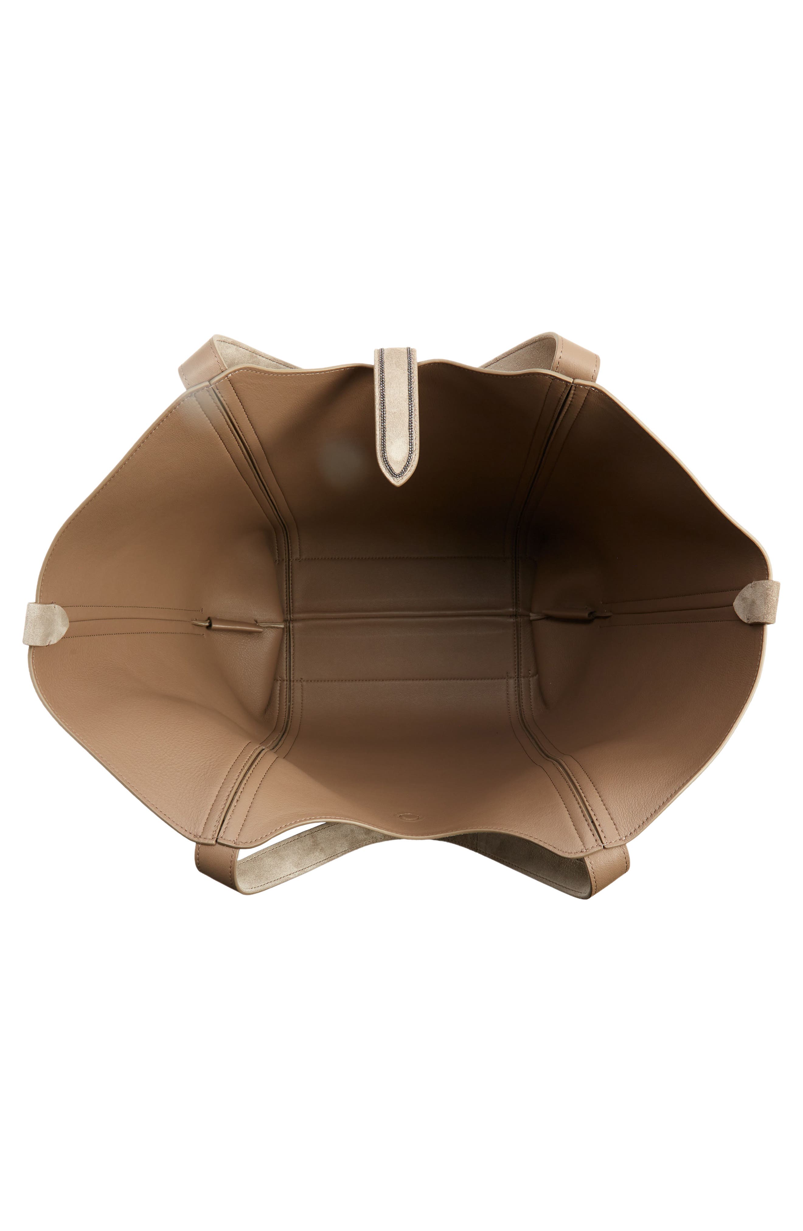 Brunello Cucinelli Monili Trim Suede Tote, Alternate, color, 