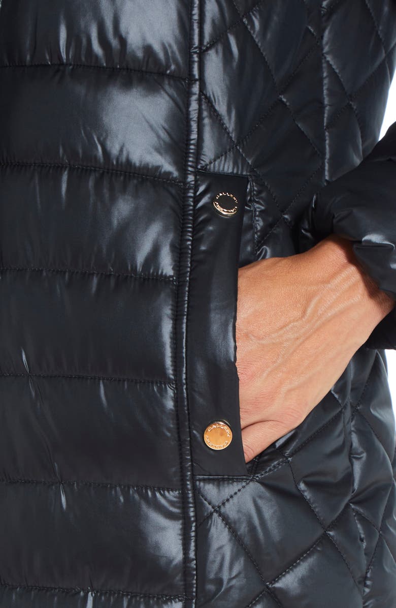 Gallery Water Resistant Hooded Puffer Coat with Faux Fur Trim, Alternate, color,