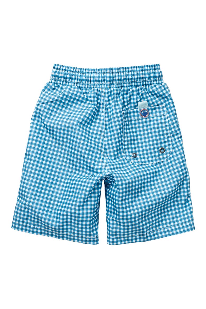 Gingham Swim Trunks, Alternate, color, LT. BLUE