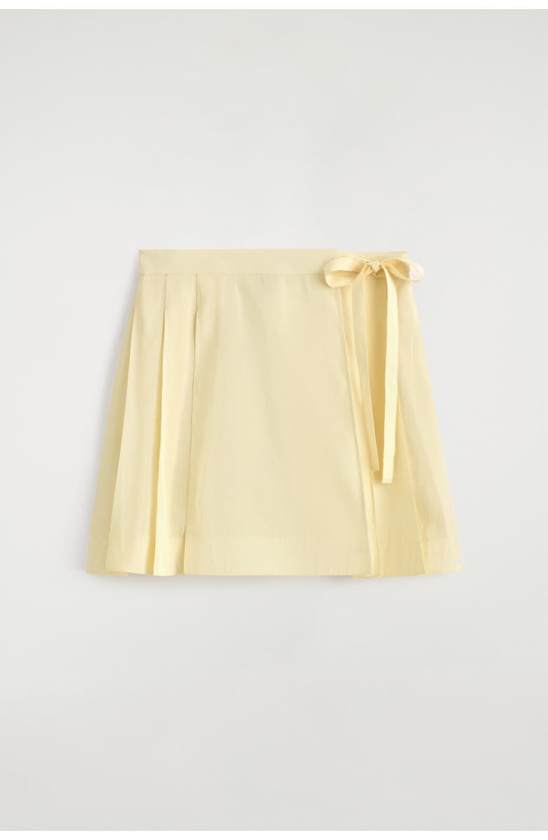 COS Pleated Mini Wrap Skirt, Alternate, color, Butter Yellow