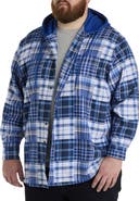 True Nation by DXL Big & Tall Plaid Hooded Flannel Sport Shirt