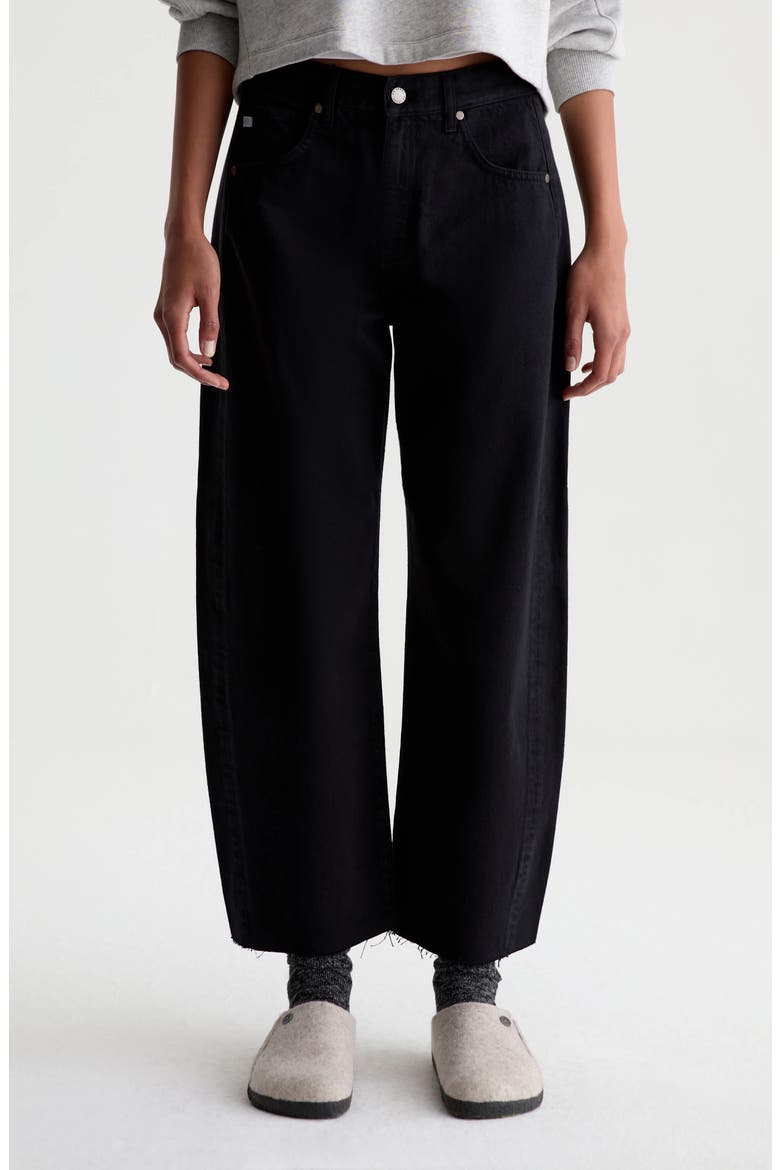 Hattie High Waist Crop Wide Leg Jeans, Main, color, SUPER BLACK