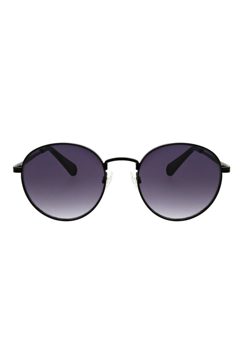 54mm Round Sunglasses, Main, color, MATTE BLACK