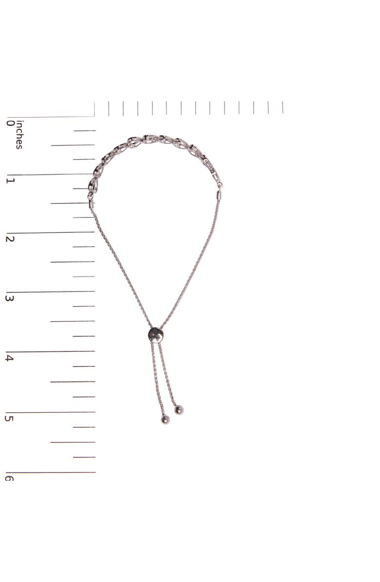 Haus of Brilliance Silver 1/10 Cttw Diamond Heart Link Bolo Bracelet, Alternate, color, White