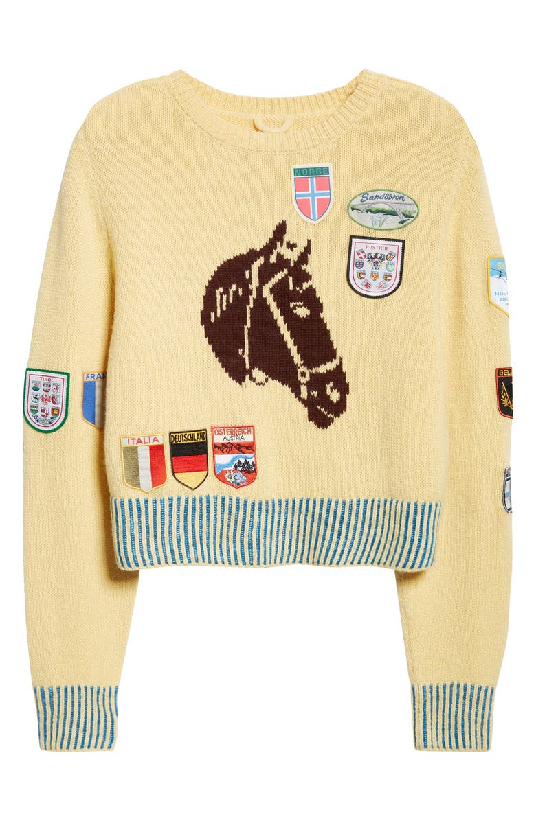 Bode Pony Silhouette Alpaca & Wool Crewneck Sweater, Alternate, color,