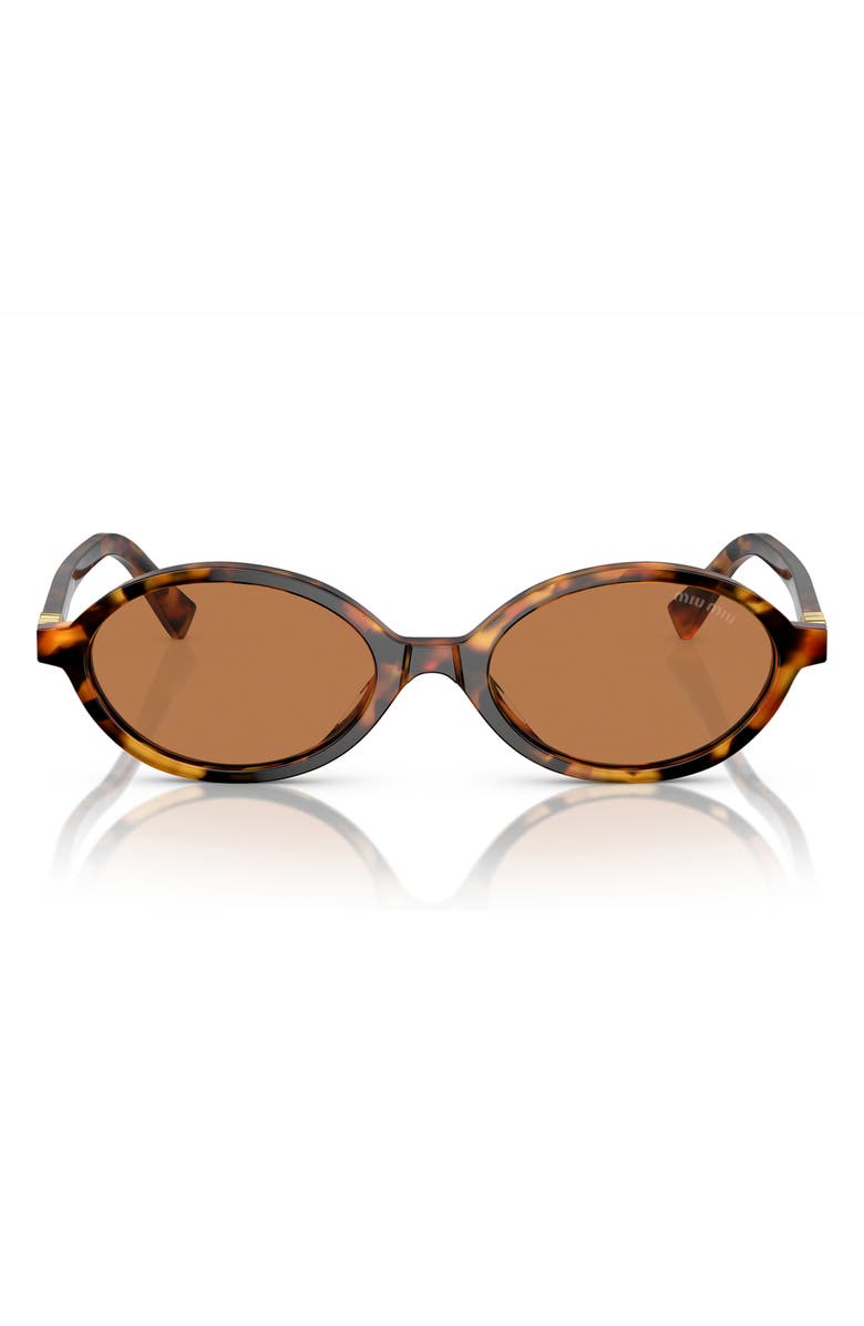 Miu Miu 50mm Oval Sunglasses, Alternate, color, Brown