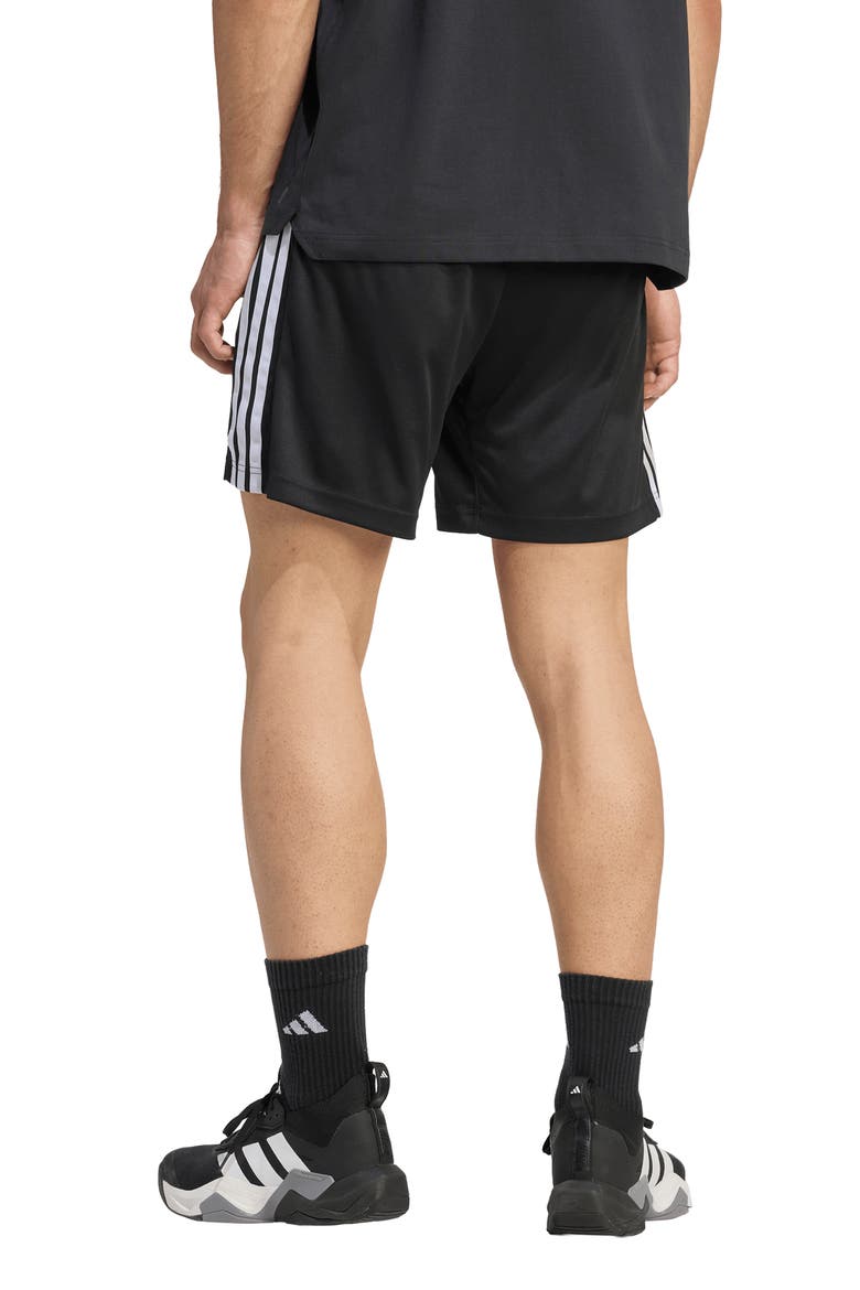 Essentials 3-Stripes Shorts, Alternate, color, BLACK/ WHITE